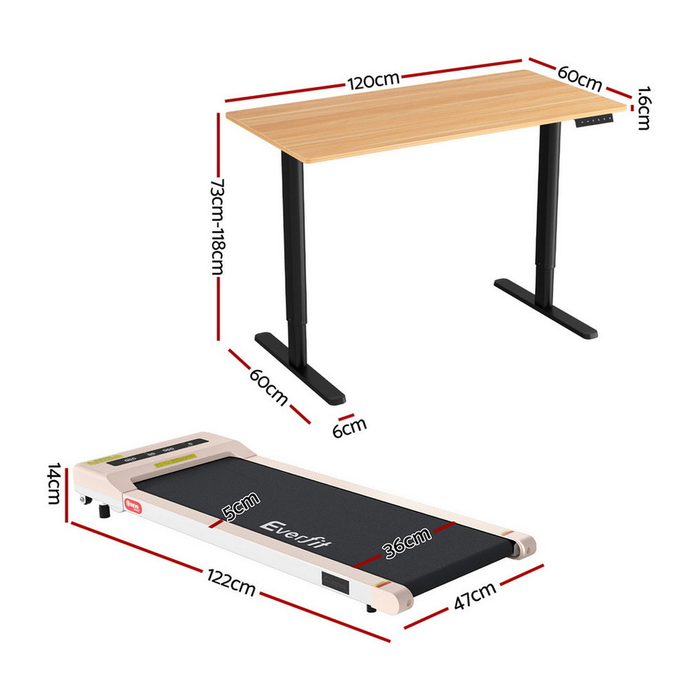 Artiss Electric Treadmill with 120cm Automatic Standing Desk Walking Pad 360mm - Image 2