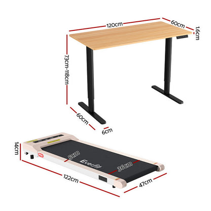 Artiss Electric Treadmill with 120cm Automatic Standing Desk Walking Pad 360mm - Image 2