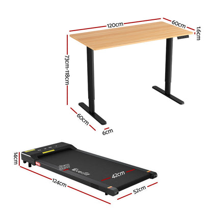 Artiss Electric Treadmill with 120cm Automatic Standing Desk Walking Pad 400mm - Image 2