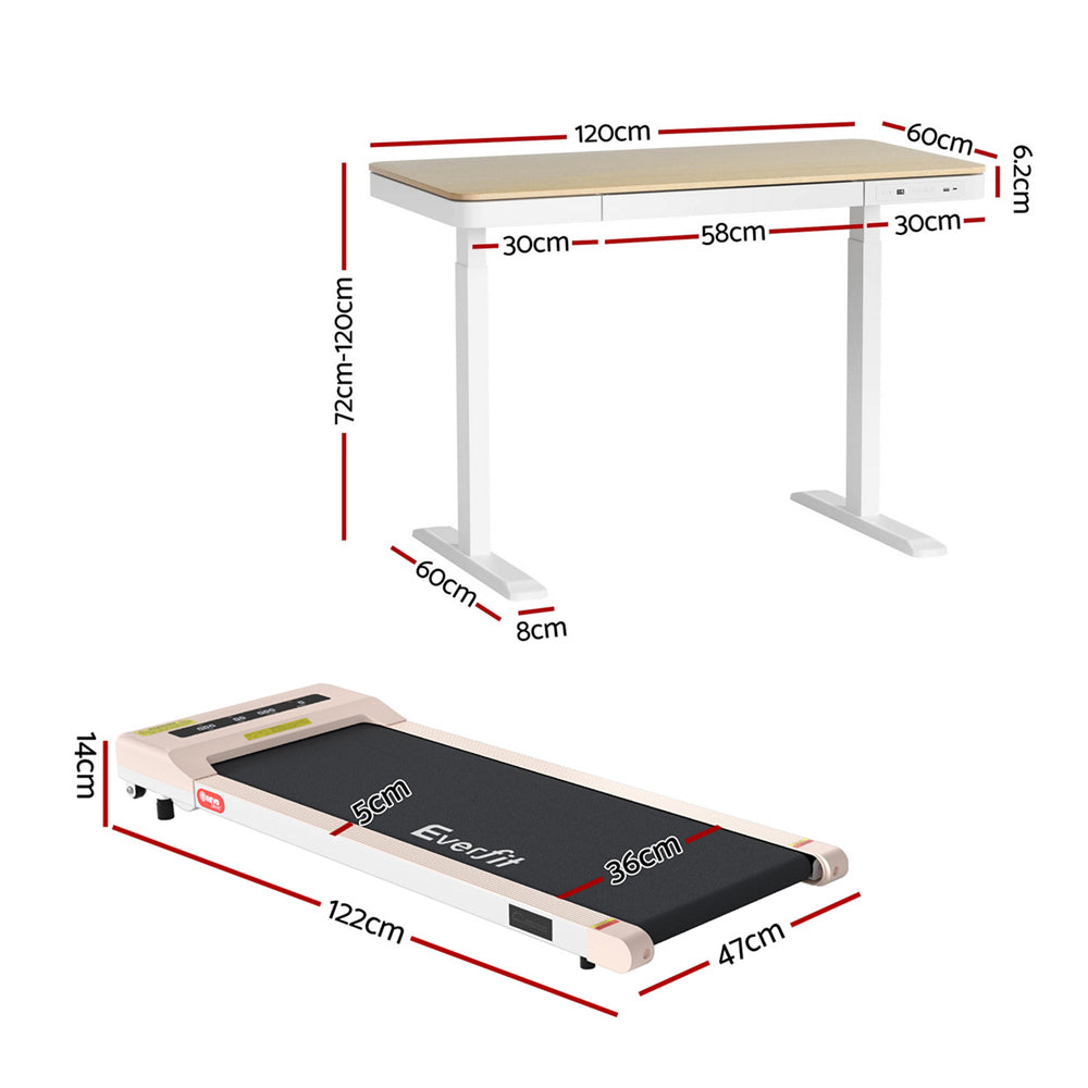 Artiss Electric Treadmill with 120cm Automatic Standing Desk Walking Pad 360mm - Image 2