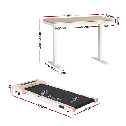 Artiss Electric Treadmill with 120cm Automatic Standing Desk Walking Pad 360mm - Image 2