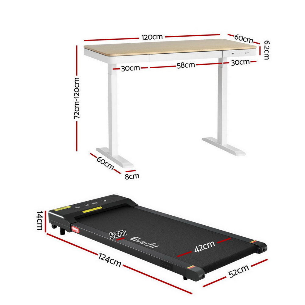 Artiss Electric Treadmill with 120cm Automatic Standing Desk Walking Pad 400mm - Image 2