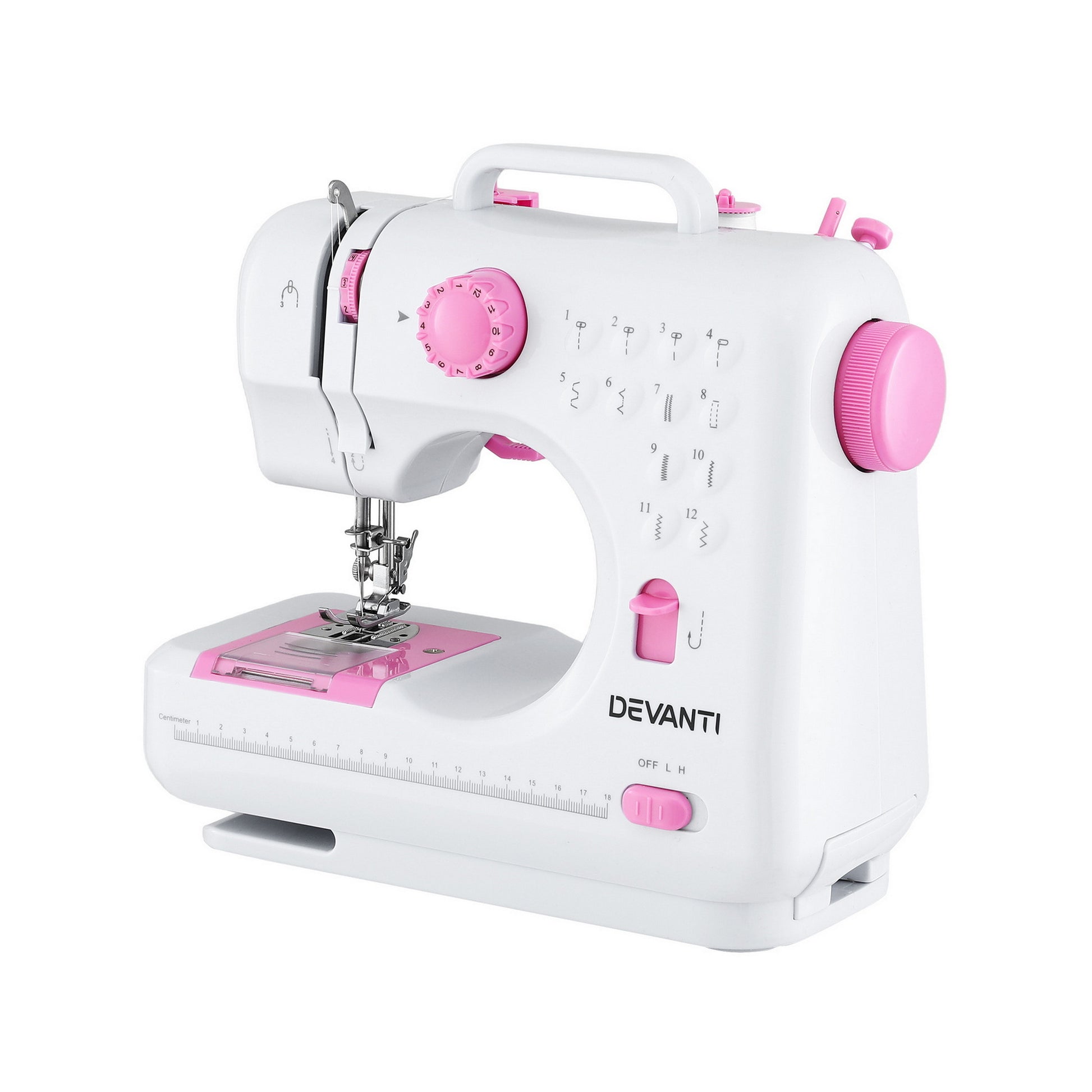 Devanti 12 Stitches Mini Sewing Machine for Beginners Portable Sewing Machine Kit with LED Lights - Image 3