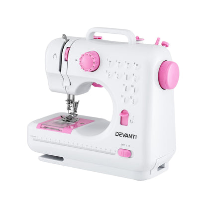 Devanti 12 Stitches Mini Sewing Machine for Beginners Portable Sewing Machine Kit with LED Lights - Image 3