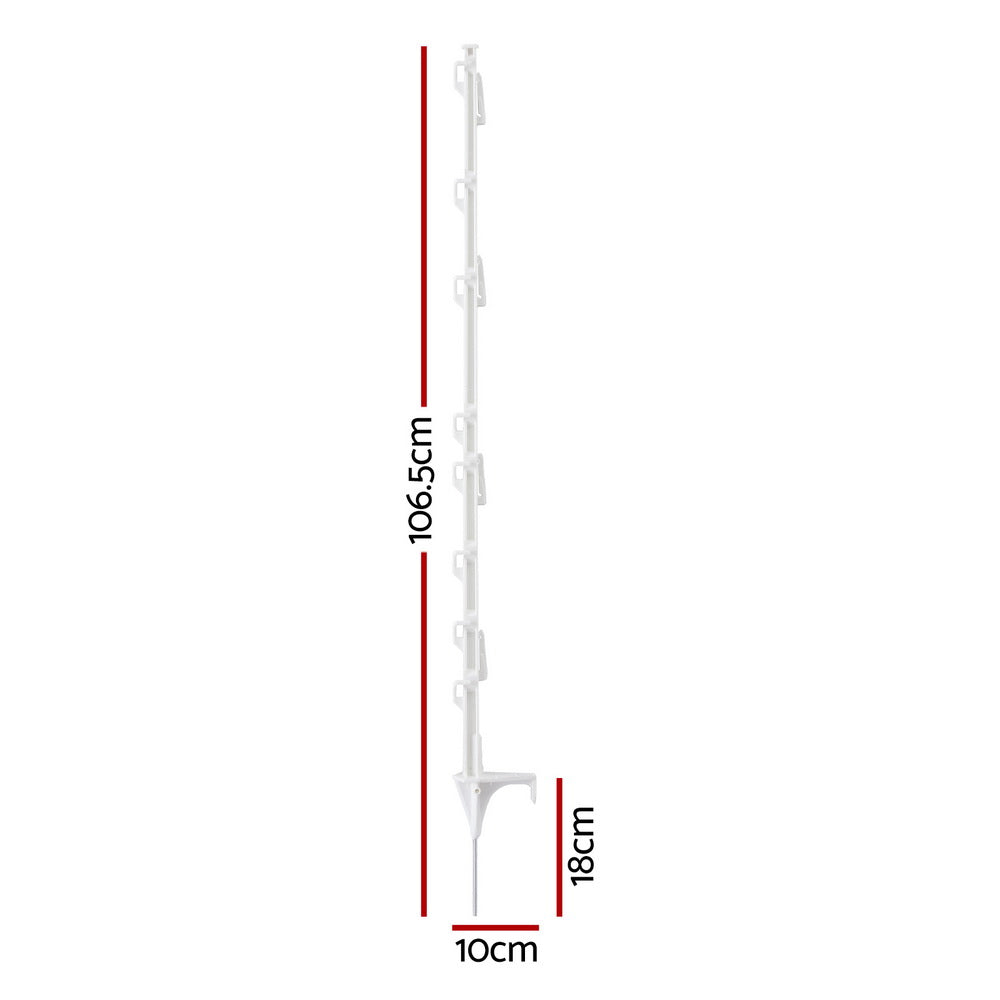 Giantz Electric Fence Posts 20pcs Electric Fence Poly White - Image 2