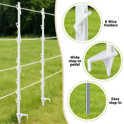 Giantz Electric Fence Posts 20pcs Electric Fence Poly White - Image 6