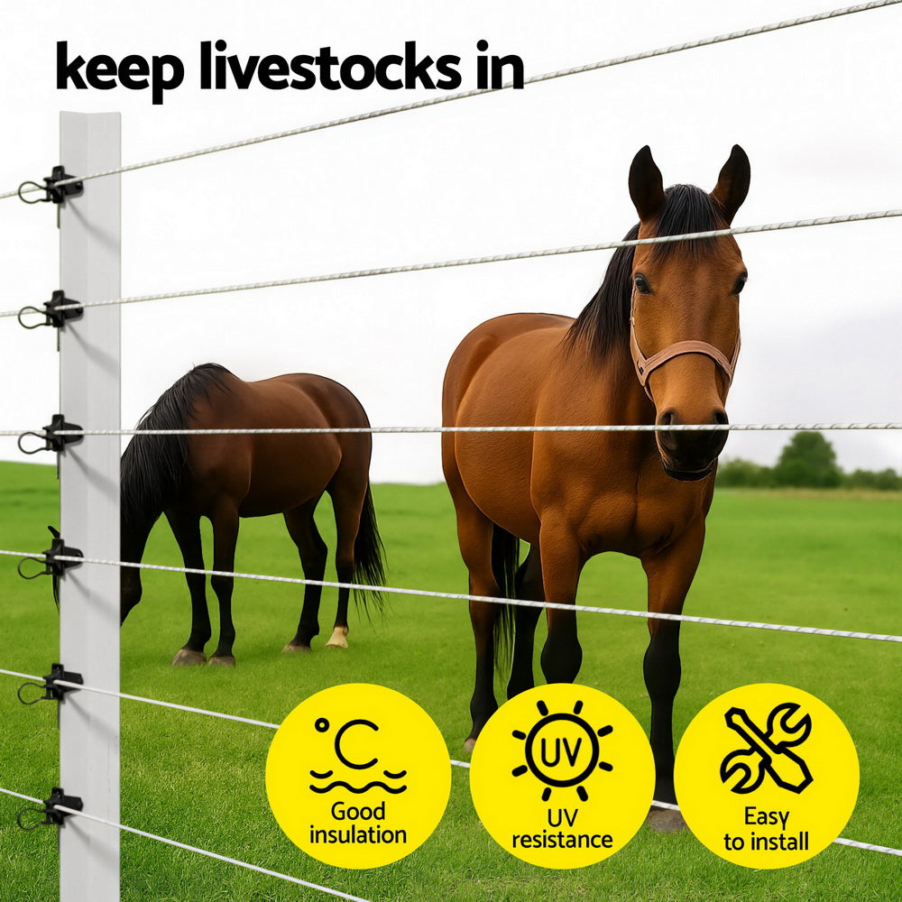 Giantz Electric Fence Insulators 200pcs Pinlock Black - Image 4