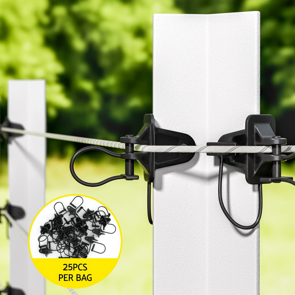 Giantz Electric Fence Insulators 200pcs Pinlock Black - Image 6