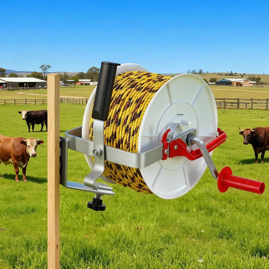 Giantz Electric Fence Reel Geared Portable Polywire Fencing Farm White - Image 7