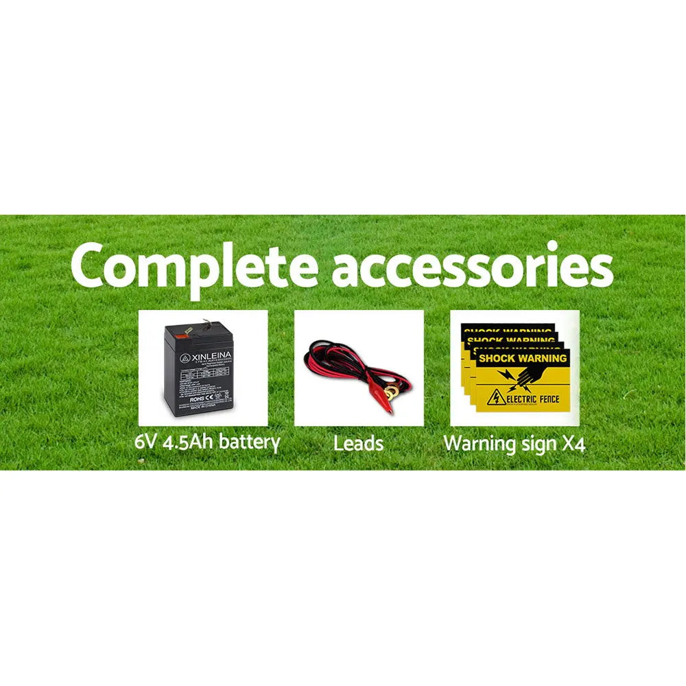 Giantz Fence Energiser 3KM Solar Powered 0.1J Electric Fencing Charger - Image 6