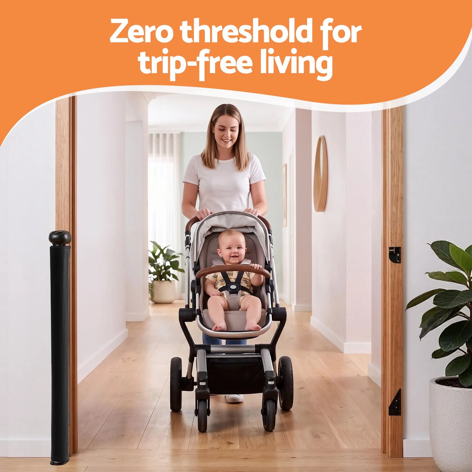 Keezi Retractable Gate Baby Gate Pet Safety Fence Extends up to 400cm Black - Image 6