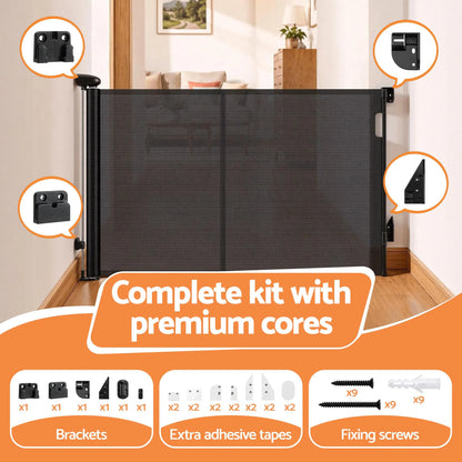 Keezi Retractable Gate Baby Gate Pet Safety Fence Extends up to 400cm Black - Image 9