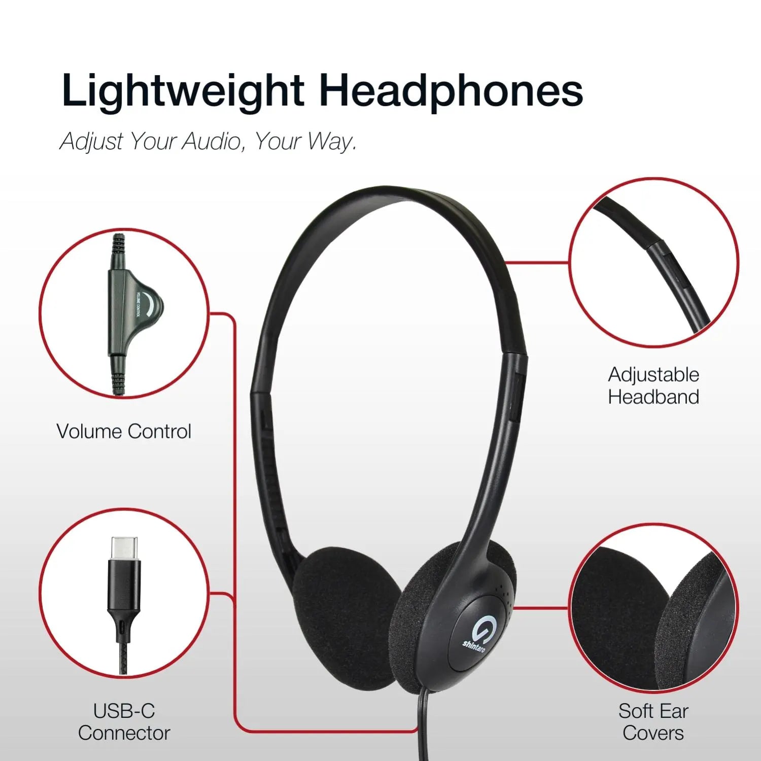 Shintaro Light Weight USB-C Headphones - Image 3