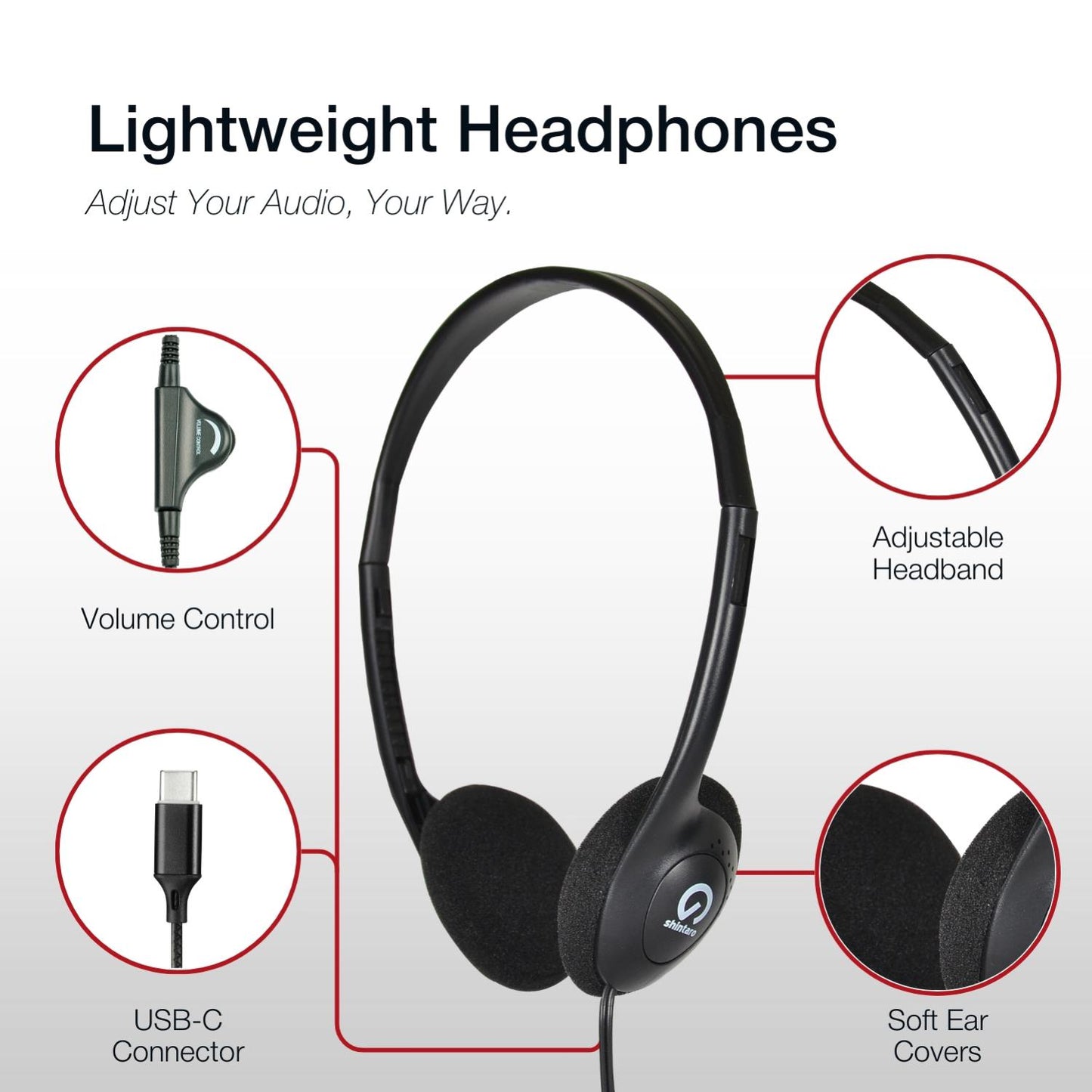 Shintaro Light Weight USB-C Headphones - Image 3