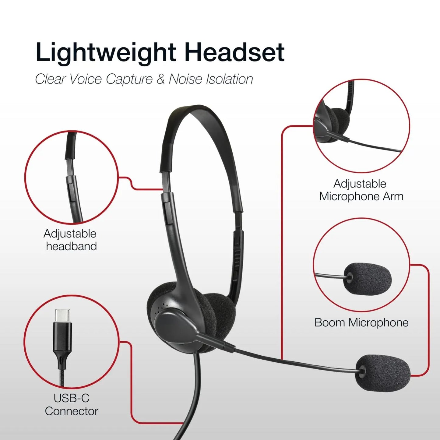 Shintaro USB-C Light Weight Headset /Mic - Headphones - Image 3