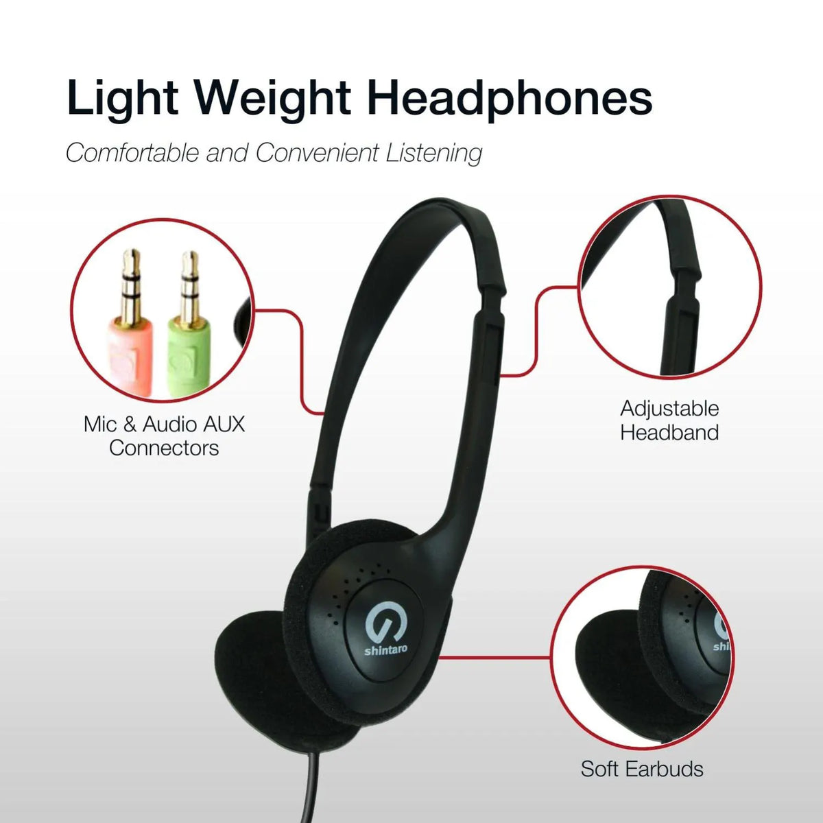 Shintaro Light Weight Headset w/ Mic - Headphones - Image 4