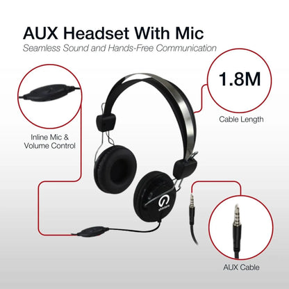 Shintaro 3.5mm Aux Headset w/ Inline Mic - Headphones - Image 3