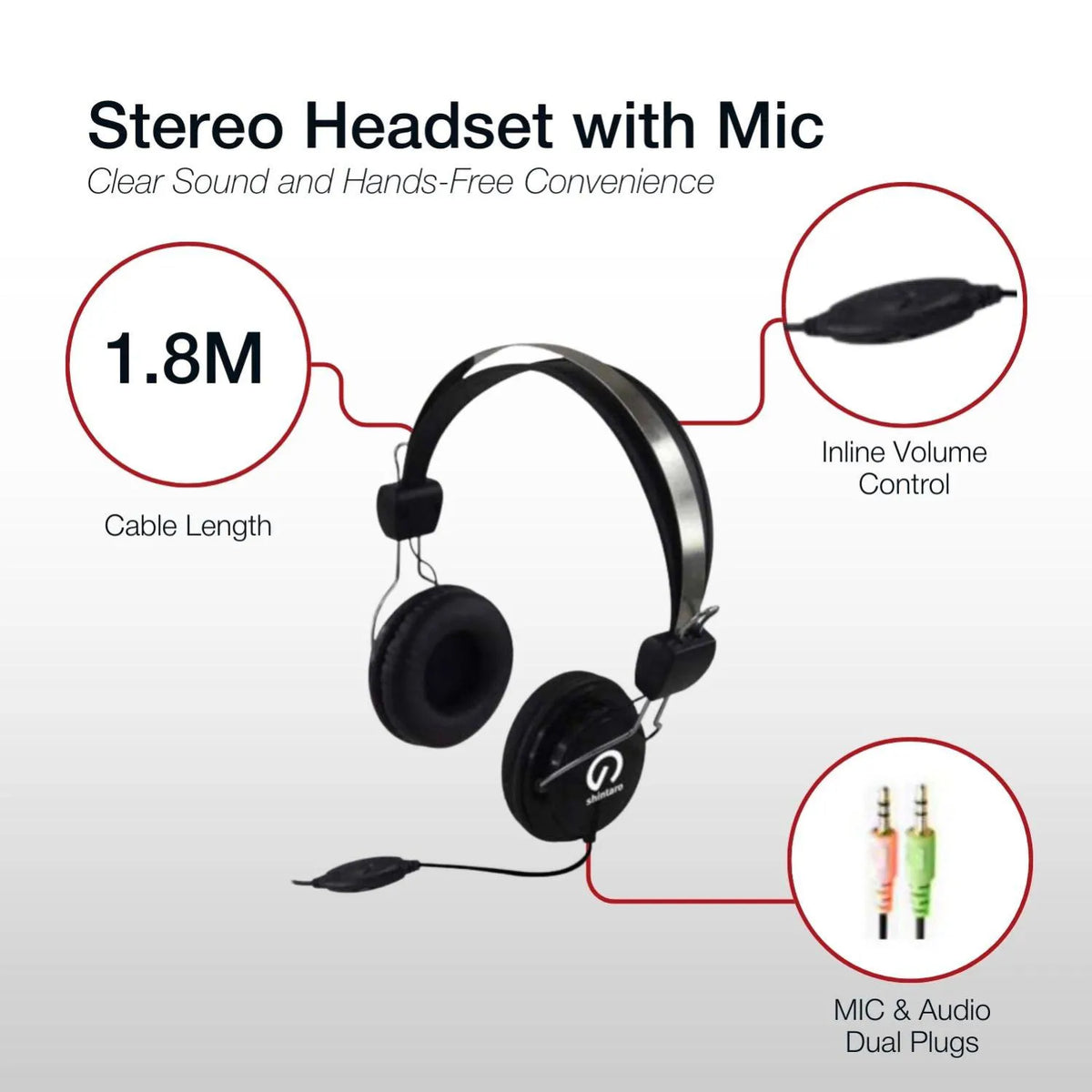 Shintaro Stereo Headset with Inline Mic - Headphones - Image 3