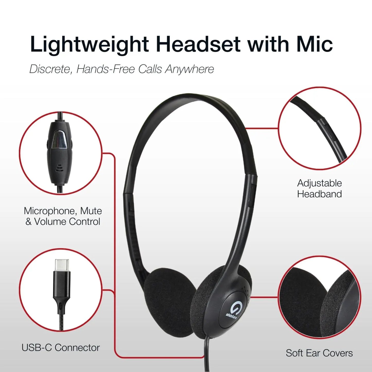 Shintaro USB-C LightWeight Headset/InMic - Headphones - Image 3