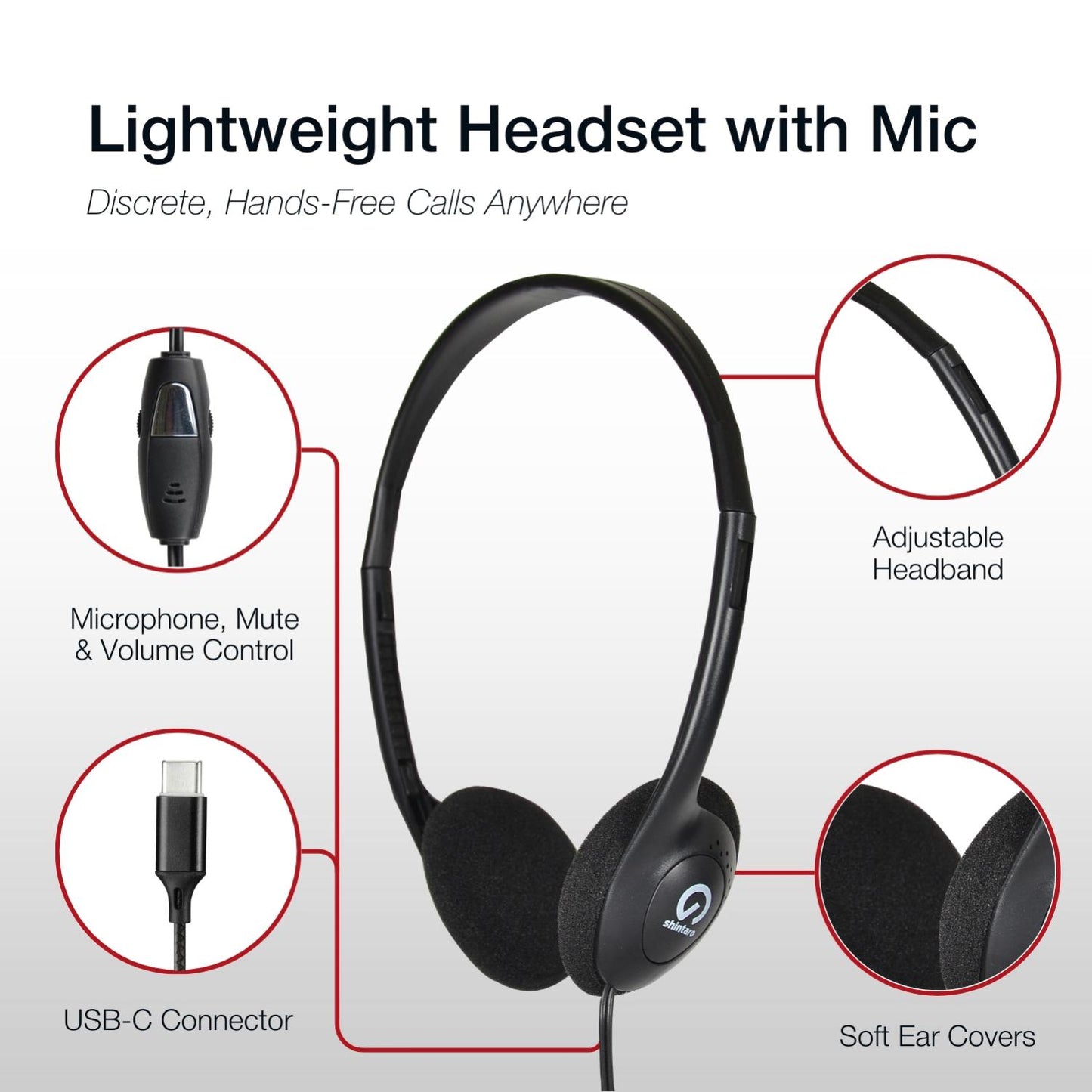 Shintaro USB-C LightWeight Headset/InMic - Headphones - Image 3