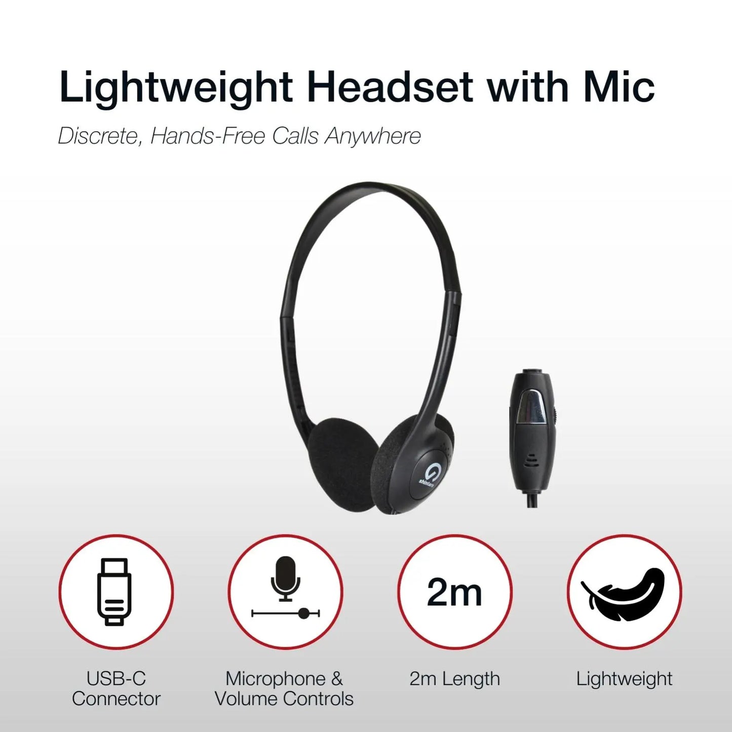 Shintaro USB-C LightWeight Headset/InMic - Headphones - Image 4
