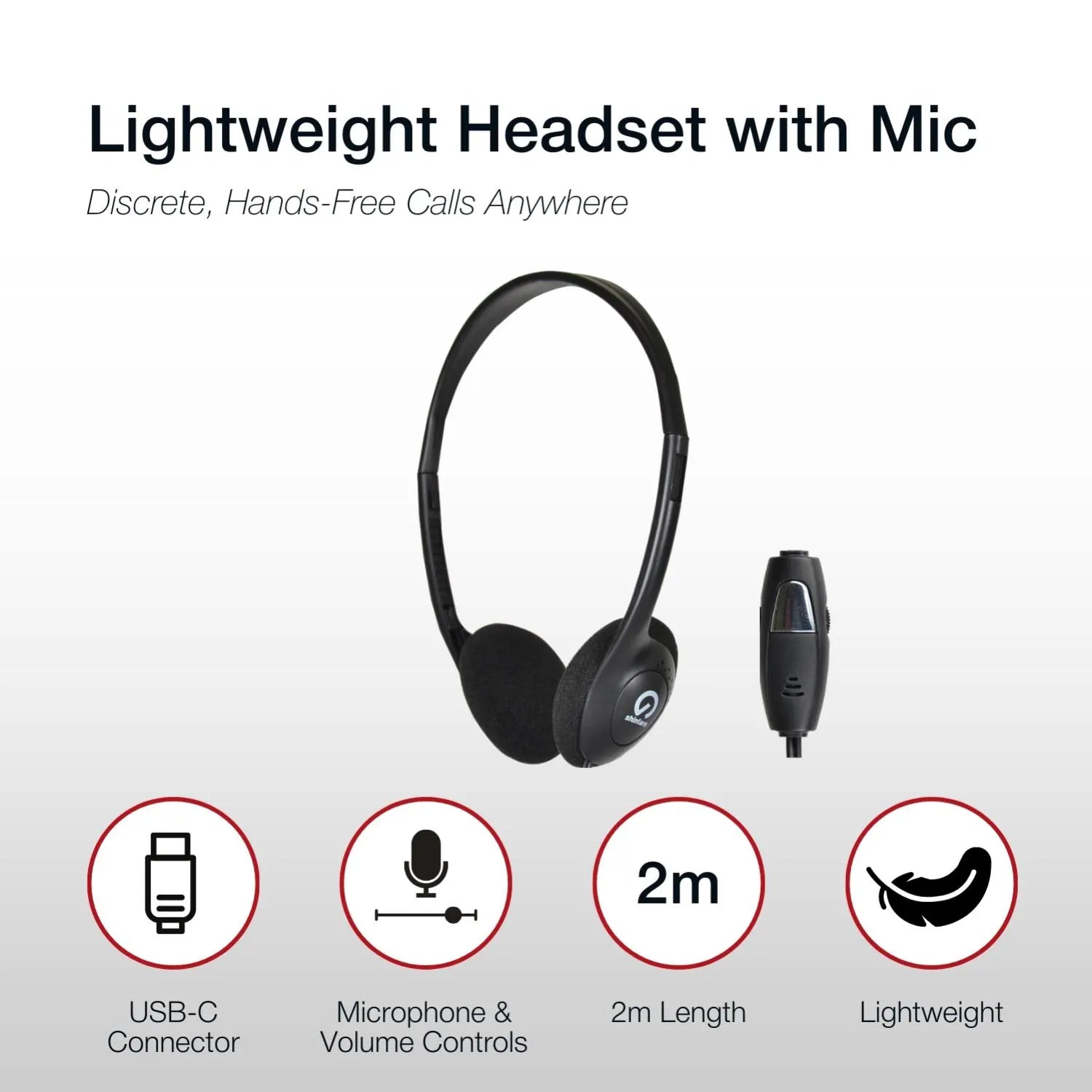 Shintaro USB-C LightWeight Headset/InMic - Headphones - Image 4