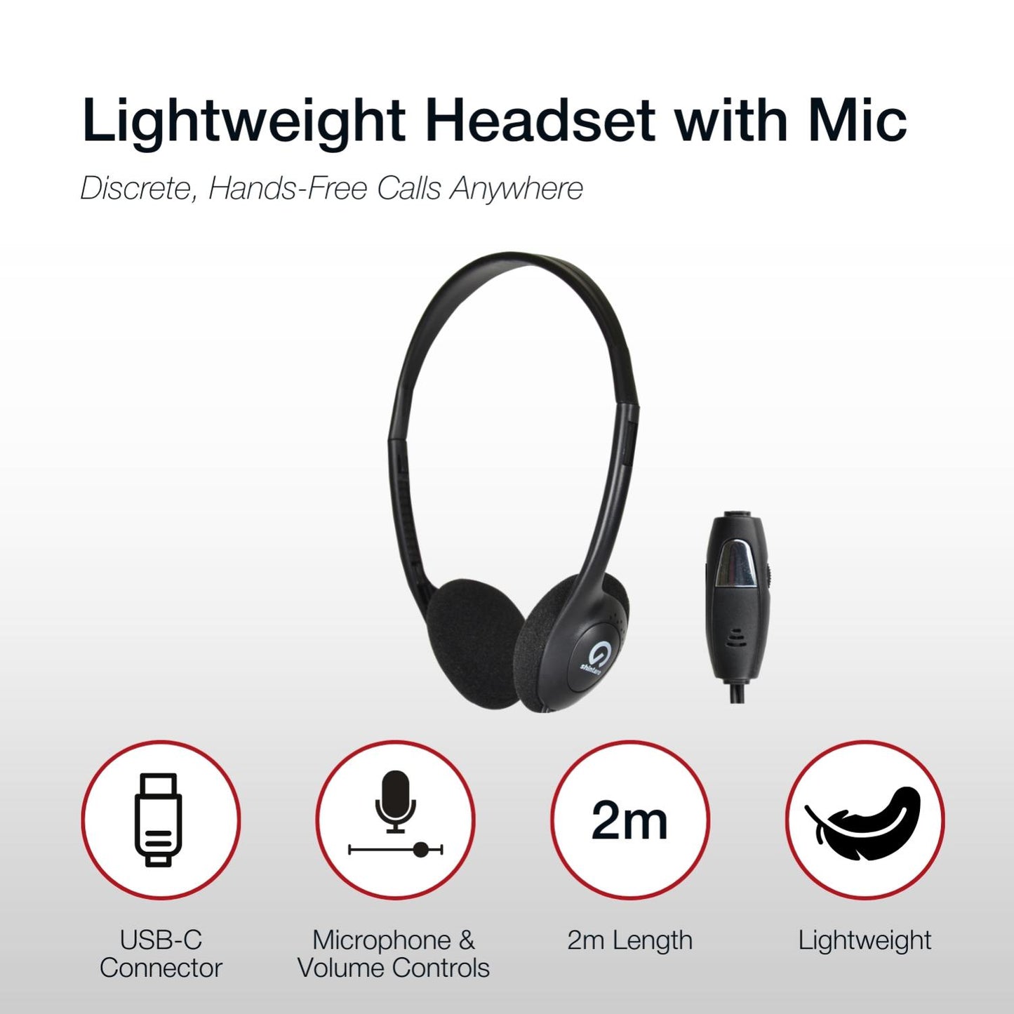 Shintaro USB-C LightWeight Headset/InMic - Headphones - Image 4