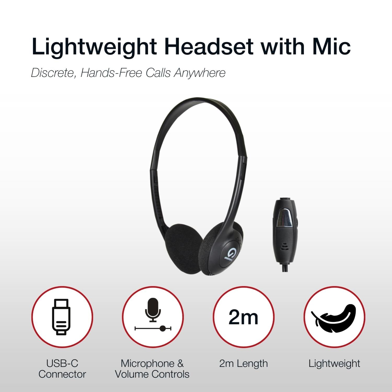 Shintaro USB-C LightWeight Headset/InMic - Headphones - Image 4