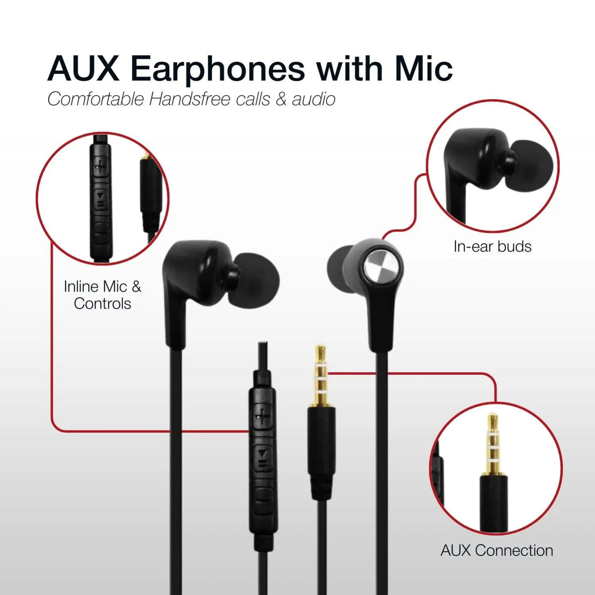 Shintaro AUX Earphones with inline Mic - Headphones - Image 2