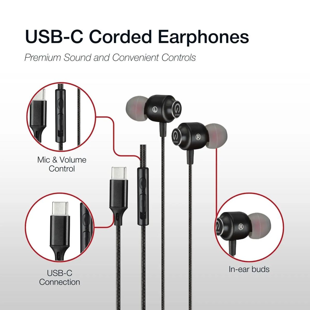 Shintaro USB-C Corded Earphones - Headphones - Image 7