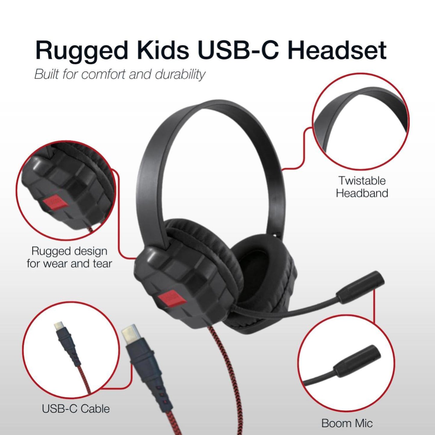 Shintaro Rugged Kids Headsets w/ Mic - Headphones - Image 5