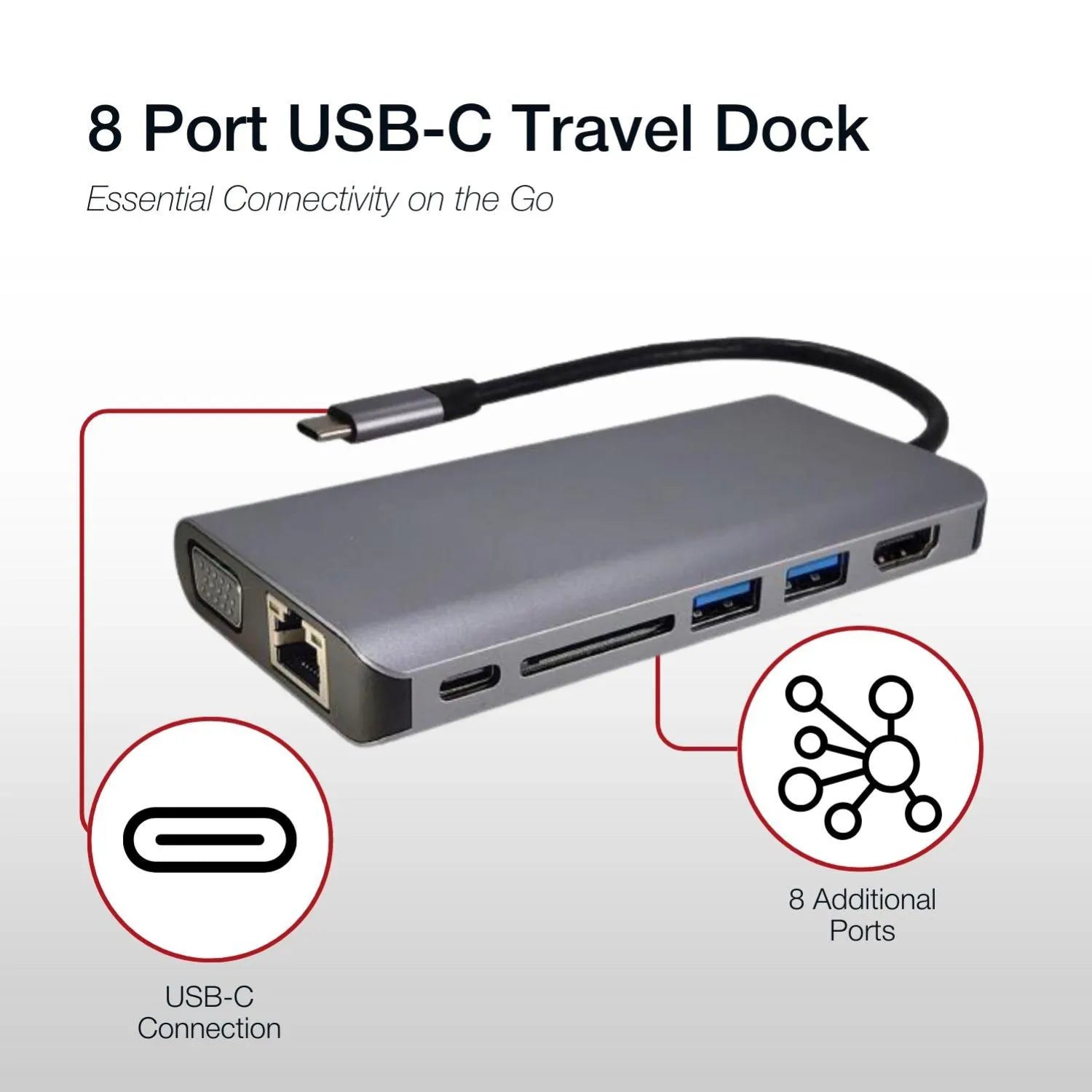 Shintaro 8-Port USB-C Travel Dock - Docking Stations - Image 6
