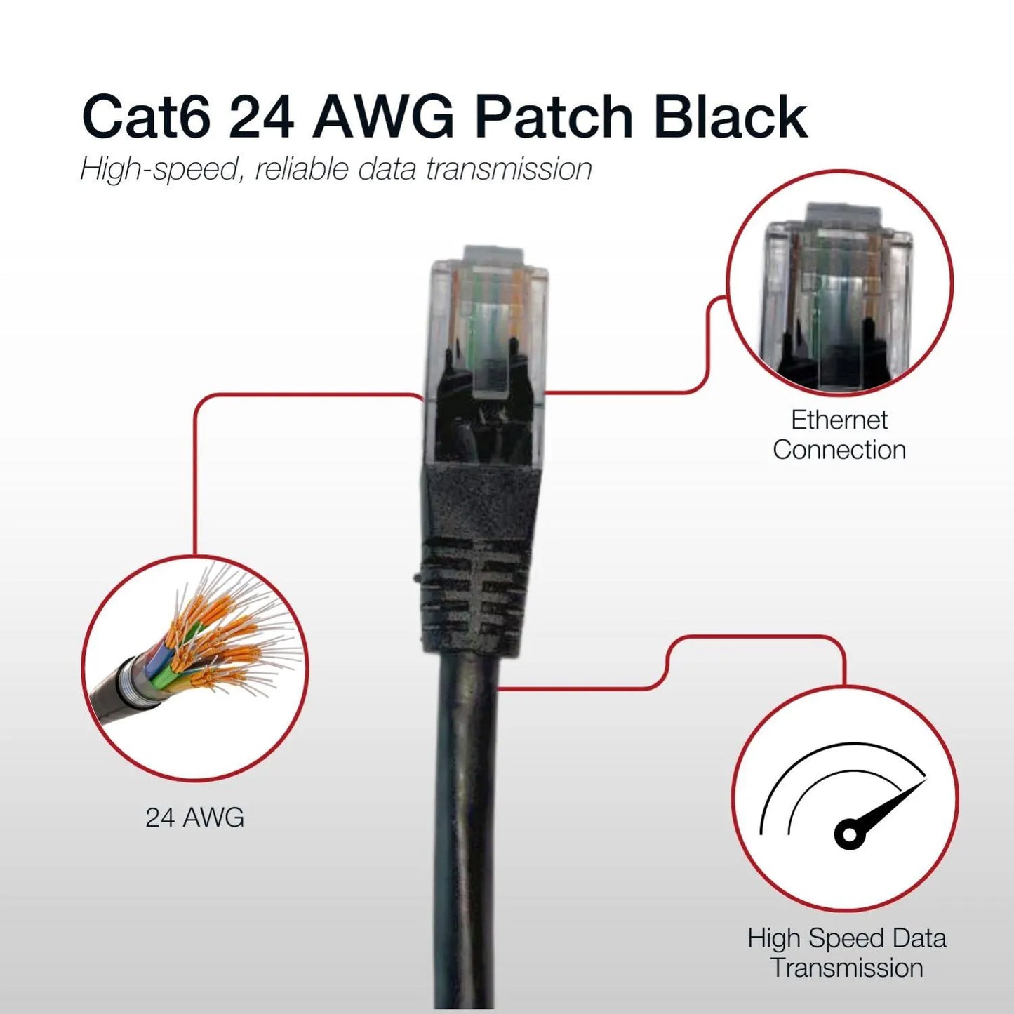 Shintaro Cat6 24 AWG Patch Black 2m - Network - Network Cables - Image 3