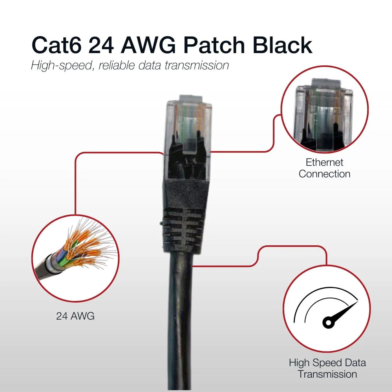 Shintaro Cat6 24 AWG Patch Black 2m - Network - Network Cables - Image 3