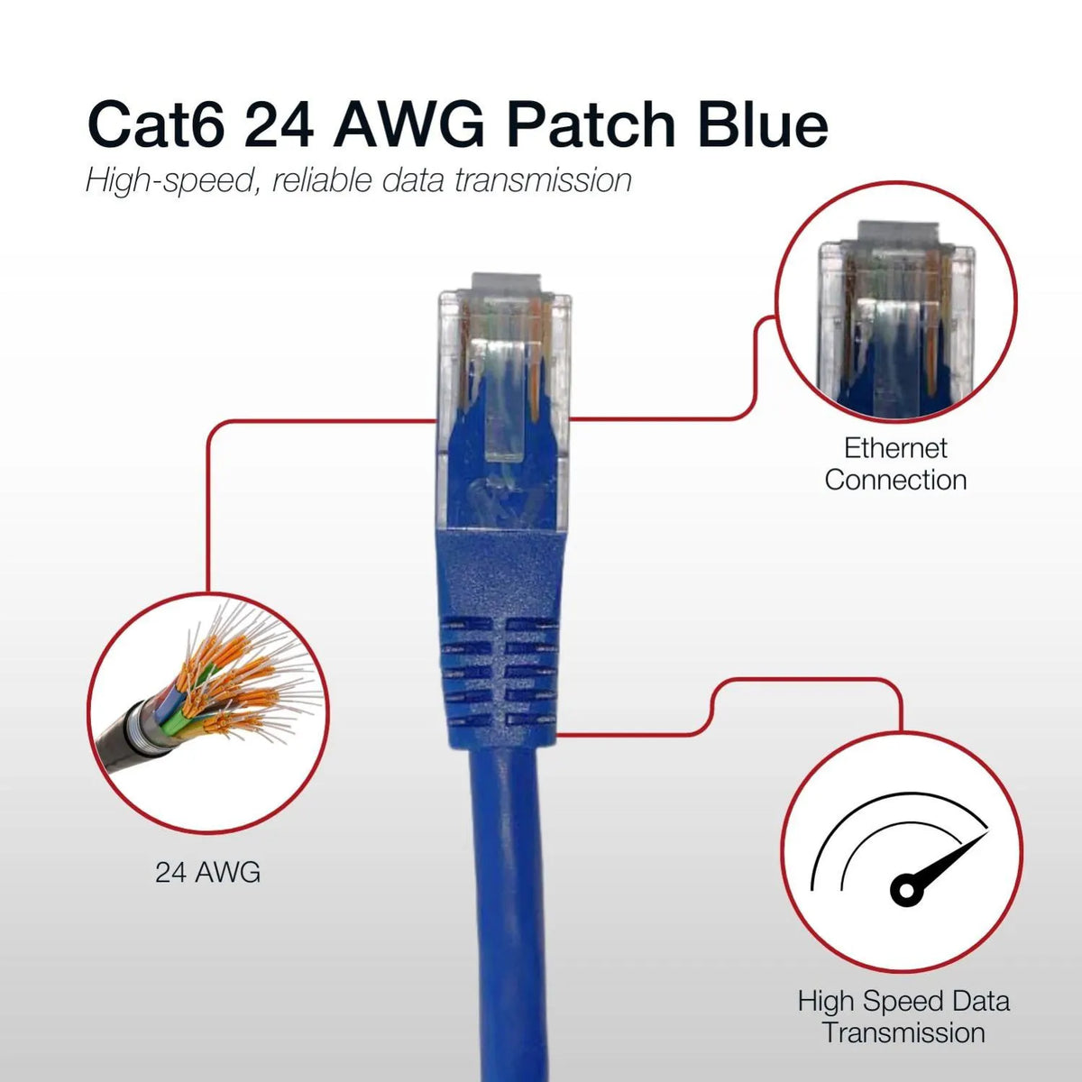 Shintaro Cat6 24 AWG Patch Lead Blue 1m - Network - Network Cables - Image 4