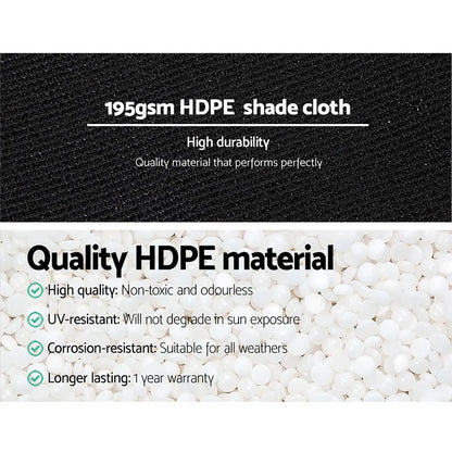 Instahut 90% Shade Cloth 1.83x10m Shadecloth Sail Heavy Duty Black - Image 5