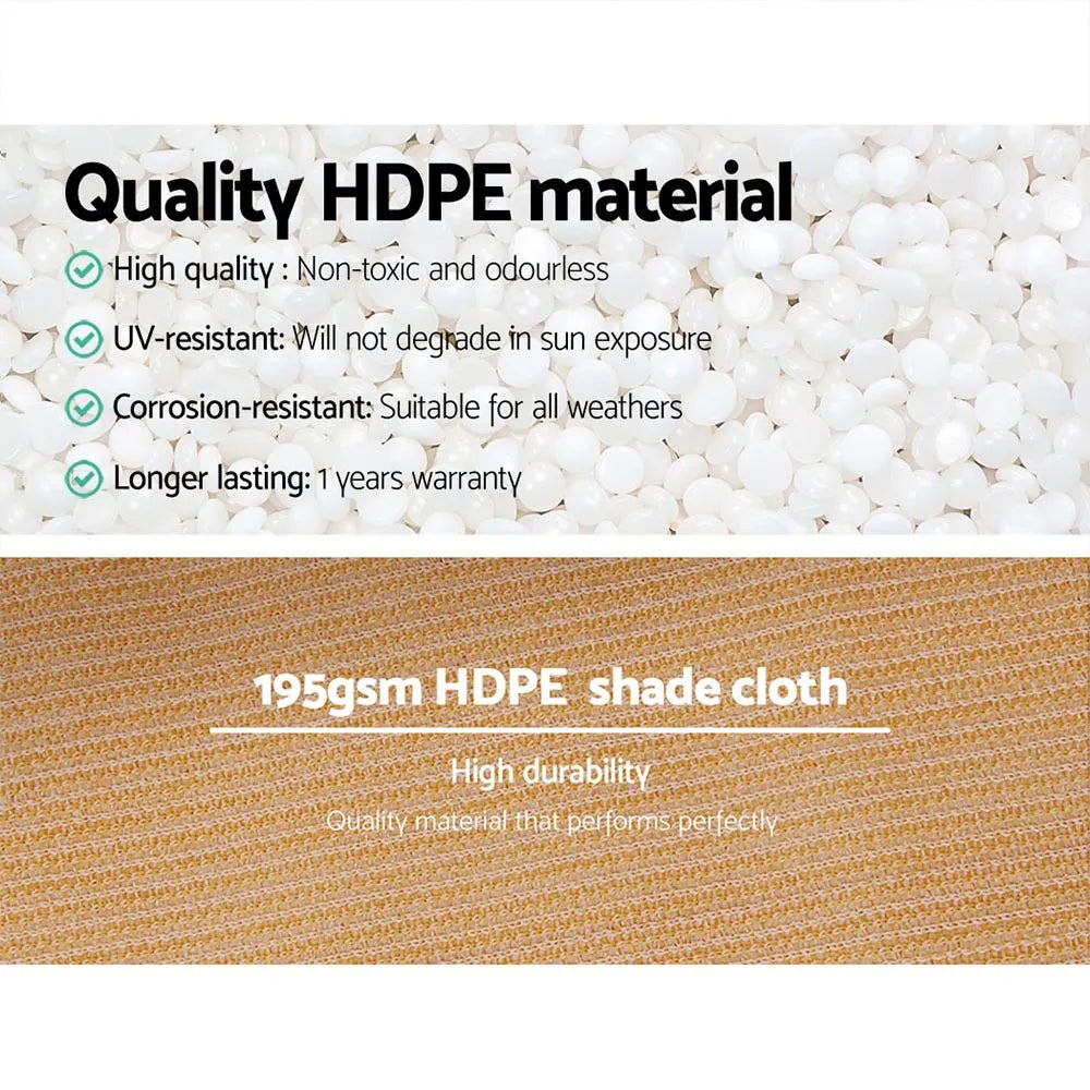 Instahut 90% Shade Cloth 1.83x20m Shadecloth Sail Heavy Duty Beige - Image 5