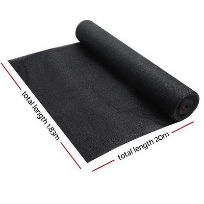 Instahut 90% Shade Cloth 1.83x20m Shadecloth Sail Heavy Duty Black - Image 2