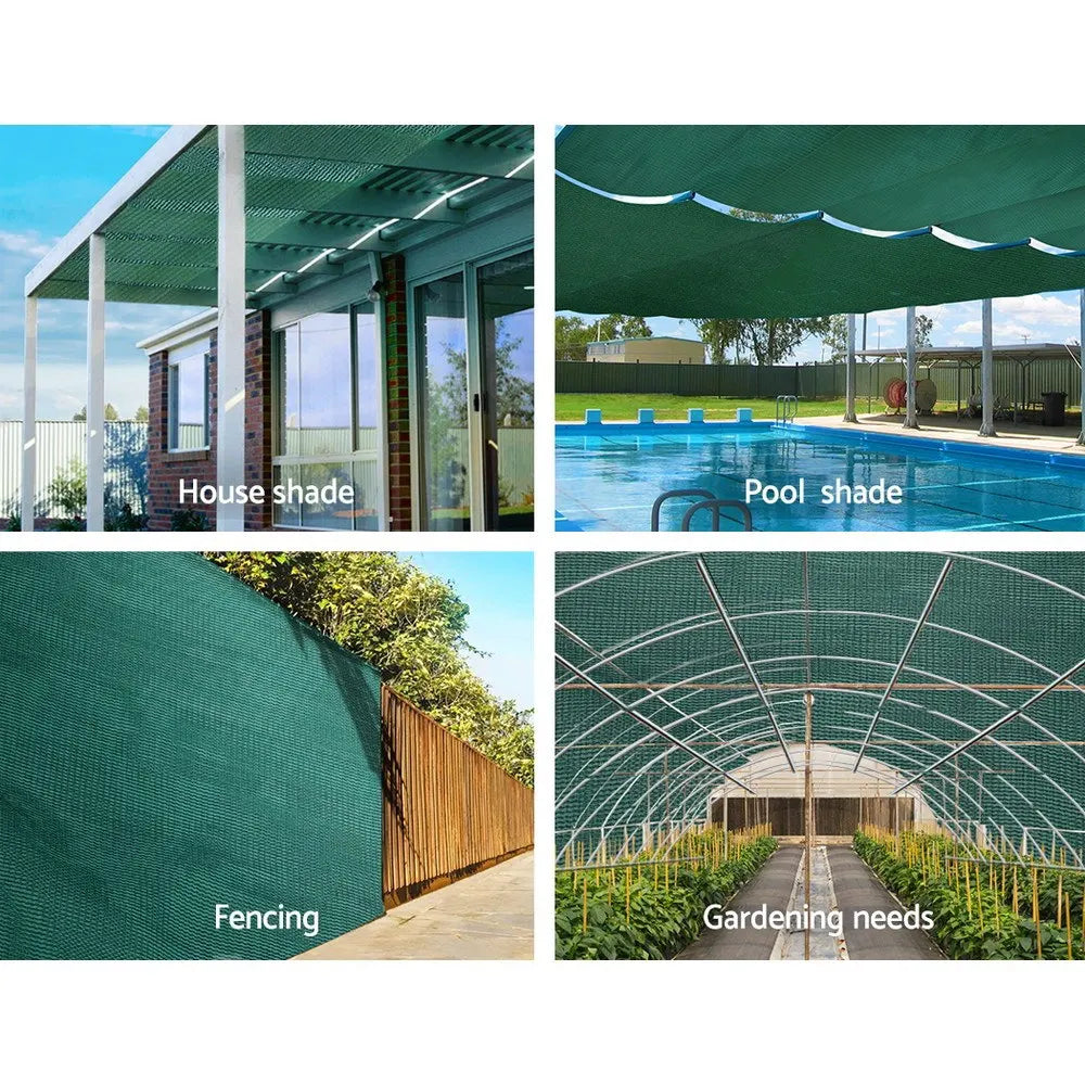 Instahut 30% Shade Cloth 1.83x20m Shadecloth Wide Heavy Duty Green - Image 4