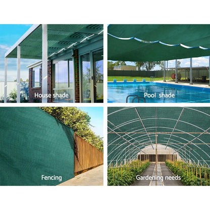 Instahut 30% Shade Cloth 1.83x20m Shadecloth Wide Heavy Duty Green - Image 4