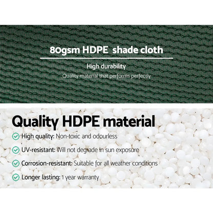 Instahut 30% Shade Cloth 1.83x20m Shadecloth Wide Heavy Duty Green - Image 5