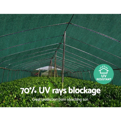 Instahut 70% Shade Cloth 1.83x30m Shadecloth Sail Heavy Duty Green - Image 6