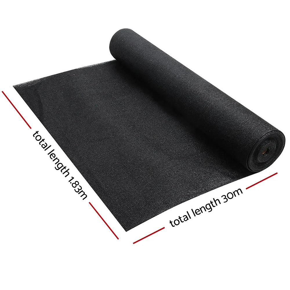 Instahut 90% Shade Cloth 1.83x30m Shadecloth Sail Heavy Duty Black - Image 2