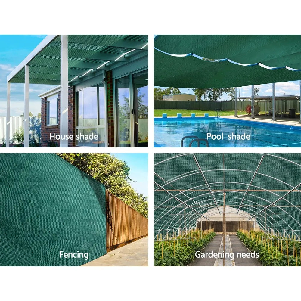 Instahut 30% Shade Cloth 1.83x30m Shadecloth Wide Heavy Duty Green - Image 4