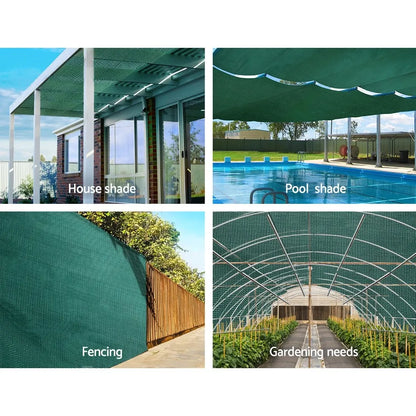 Instahut 30% Shade Cloth 1.83x30m Shadecloth Wide Heavy Duty Green - Image 4