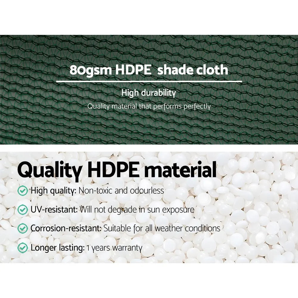 Instahut 30% Shade Cloth 1.83x30m Shadecloth Wide Heavy Duty Green - Image 5