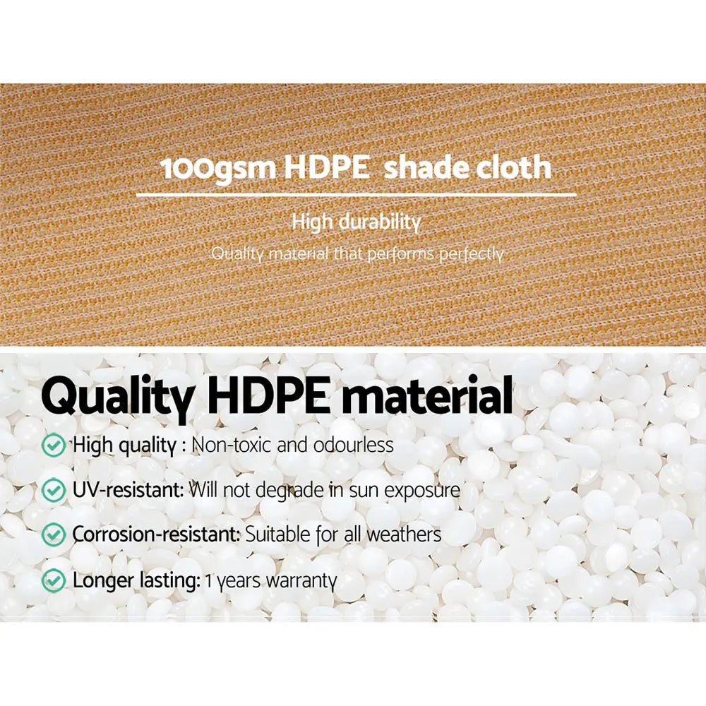 Instahut 50% Shade Cloth 1.83x50m Shadecloth Sail Heavy Duty Beige - Image 5