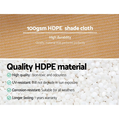Instahut 50% Shade Cloth 1.83x50m Shadecloth Sail Heavy Duty Beige - Image 5