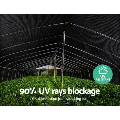 Instahut 90% Shade Cloth 3.66x10m Shadecloth Sail Heavy Duty Black - Image 6