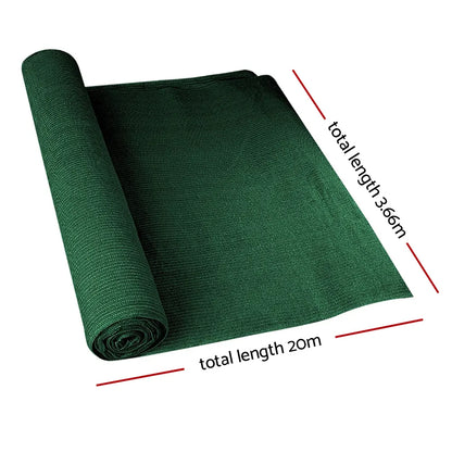 Instahut 70% Shade Cloth 3.66x20m Shadecloth Sail Heavy Duty Green - Image 2